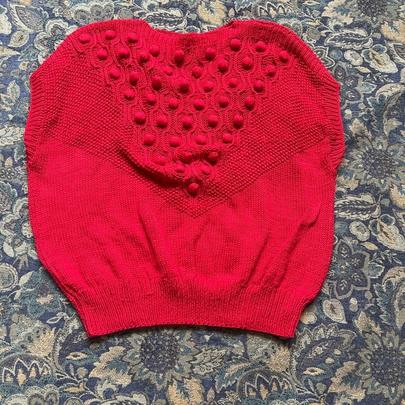 Vintage Red Crochet 🧶 Blouse Size M - Picture 4 of 7